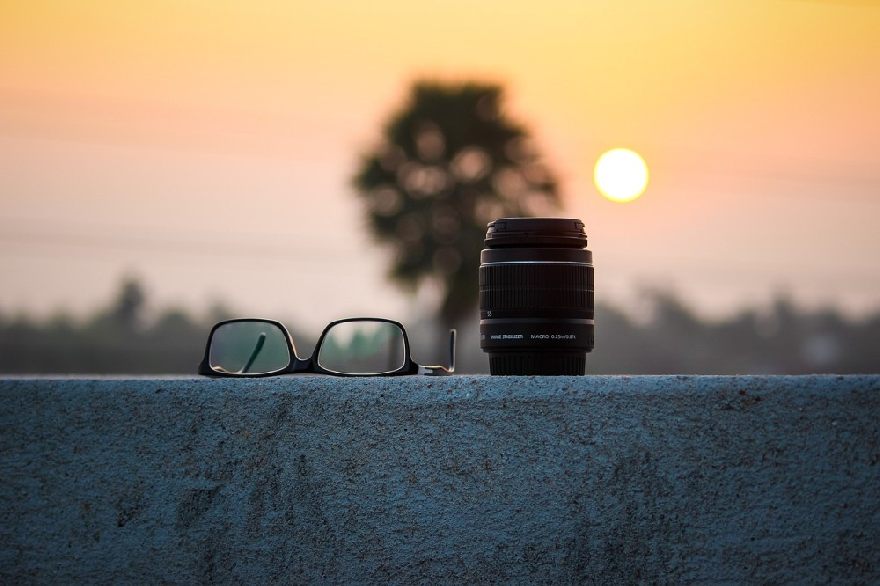 Lunettes au coucher du soleil