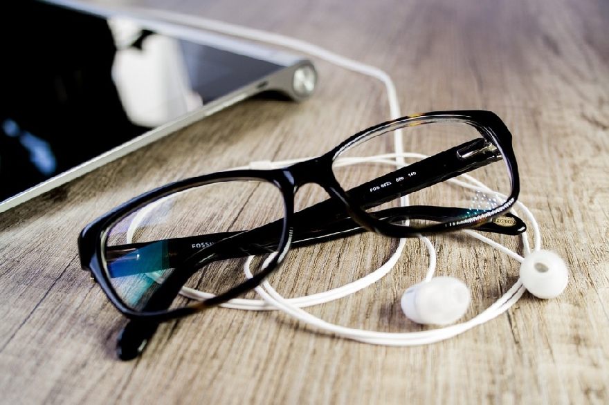 Glasses with Headphones and a tablet PC